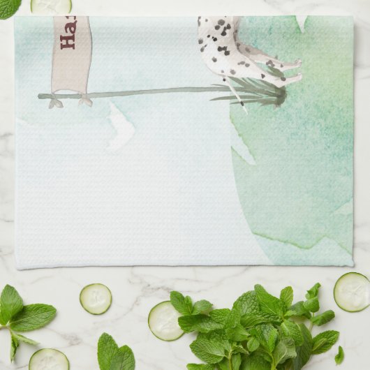 Aangepaste naam Dalmatian Pet Dog Theedoek (Gevouwen)