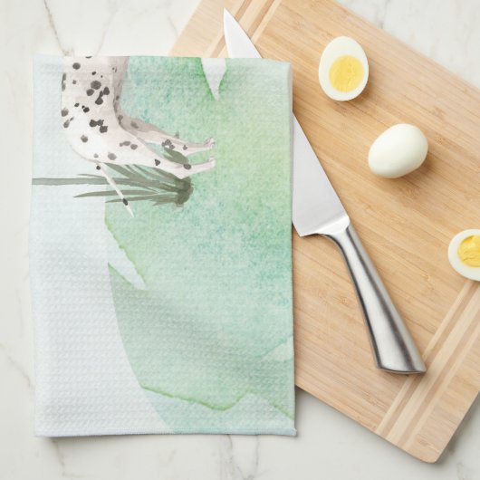 Aangepaste naam Dalmatian Pet Dog Theedoek (Quarter Fold)