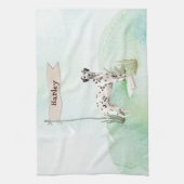 Aangepaste naam Dalmatian Pet Dog Theedoek (Verticaal)