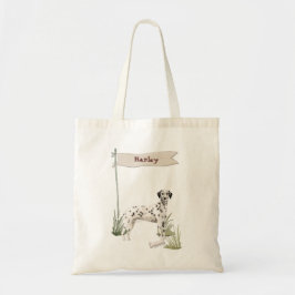 Aangepaste naam Dalmatian Pet Dog Tote Bag