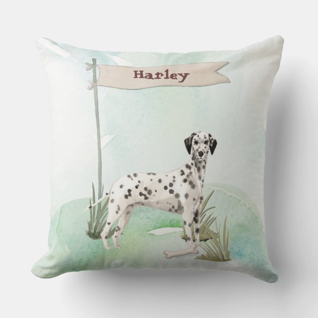 Aangepaste naam Dalmatische huisdier hond Kussen (Voorkant)