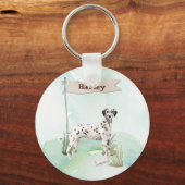 Aangepaste naam Dalmatische huisdier hond Sleutelhanger (Voorkant)