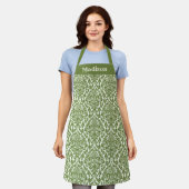 Aangepaste naam Damask Pattern-schort Schort (Gedragen)