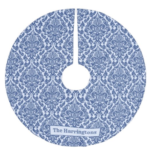 Aangepaste naam Damask Pattern tree skirt Kerstboom Rok (Voorkant)