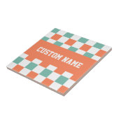 Aangepaste naam dambordpatroon tegeltje (Zijkant)