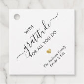 Aangepaste Naam Dankbaarheid Modern Script Dank u Bedankjes Labels (Voorkant)