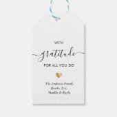 Aangepaste Naam Dankbaarheid Modern Script Dank u  Cadeaulabel (Voorkant)