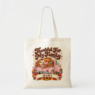 Aangepaste Naam Dankbare Familie Thanksgiving Tote Bag