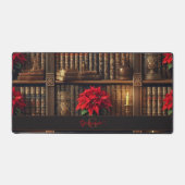 Aangepaste naam Dark Academia Poinsettia Boekenpla Bureaumat (Voorkant)