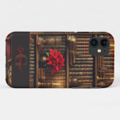 Aangepaste naam Dark Academia Poinsettia Boekenpla Case-Mate iPhone Case (Achterkant (horizontaal))