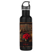 Aangepaste naam Dark Academia Poinsettia Boekenpla Waterfles (Voorkant)