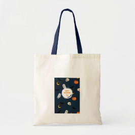 Aangepaste naam Dark Happy Halloween Schattige Tote Bag