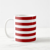Aangepaste naam Dark Red & White Stripes Koffiemok (Links)