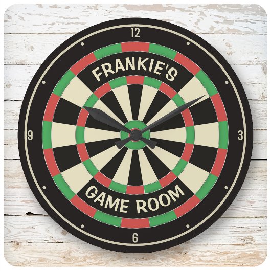 Aangepaste naam Dart Board Game Room Man Cave Dart Grote Klok
