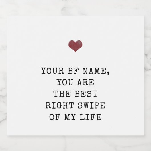 Aangepaste naam Dating App Valentijnse bier Bier Etiket (Enkel label)