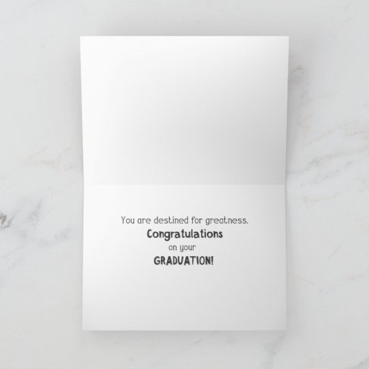 Aangepaste naam & datum, Afstuderen Gefeliciteerd Kaart (Binnen)