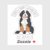 Aangepaste naam & datum Bernedoodle Fijne Gotcha-d Sticker (Vel)