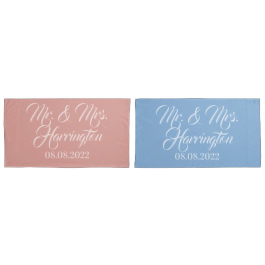 Aangepaste naam, datum en kleur kussenslopen (Voorkant-Set)