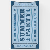 Aangepaste naam, datum en locatie "Party Ticket"-b Spandoek (Verticaal)
