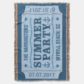 Aangepaste naam, datum en locatie 'Party Ticket' w Deken (Voorkant Verticaal)