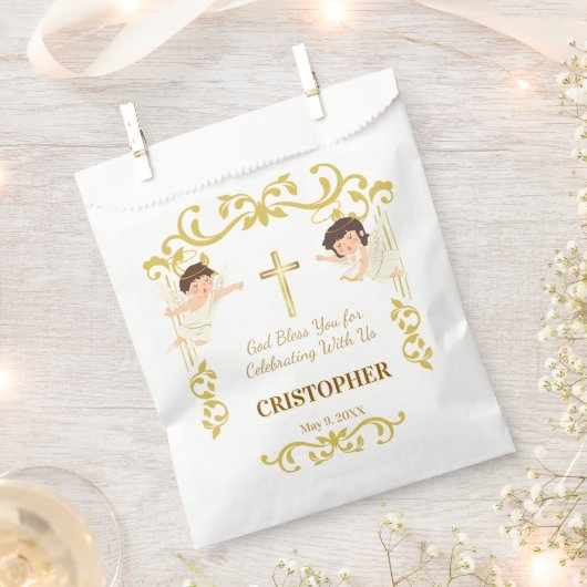 Aangepaste naam & datum engel doopgeschenk bedankzakje (Geknipt)