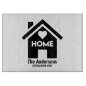 Aangepaste naam & datum Housewarming Home Snijplank (Voorkant)