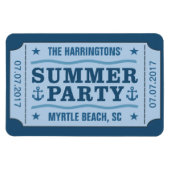 Aangepaste naam, datum & locatie "Party Ticket" ma Magneet (Horizontaal)