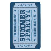 Aangepaste naam, datum & locatie "Party Ticket" ma Magneet (Verticaal)