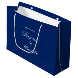 Aangepaste naam datum marine trouwthema groot cadeauzakje