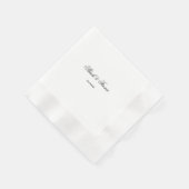 Aangepaste naam datum patroon stijlvol modern wit servet (Hoek)