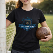 Aangepaste naam & datum voetbalteam schild t-shirt