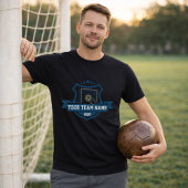 Aangepaste naam & datum voetbalteam schild t-shirt