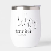 Aangepaste naam & datum Wijn Tumbler voor Wifey (Links)