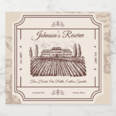 Aangepaste naam- datumfeestlabels voor flessen en sparkling wijnetiket (Enkel label)
