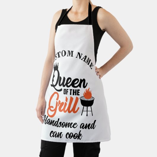 Aangepaste naam De koningin van de grill chef Schort (Insitu)