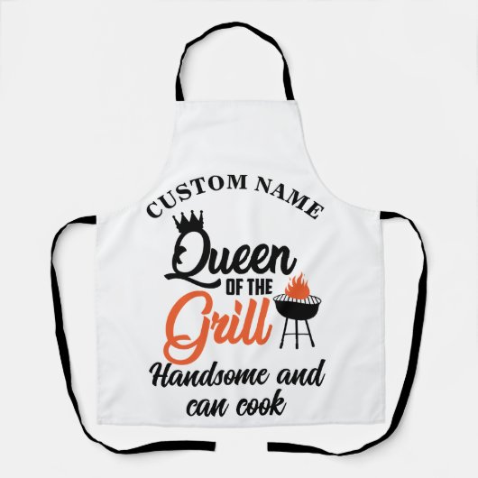 Aangepaste naam De koningin van de grill chef Schort (Voorkant)