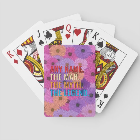 Aangepaste naam De man De mythe De legende Retro Pokerkaarten (Achterkant)