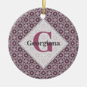 Aangepaste Naam Deco Dusky Roos Cherry Blossom Man Keramisch Ornament (Voorkant)