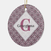 Aangepaste Naam Deco Dusky Roos Cherry Blossom Man Keramisch Ornament (Links)