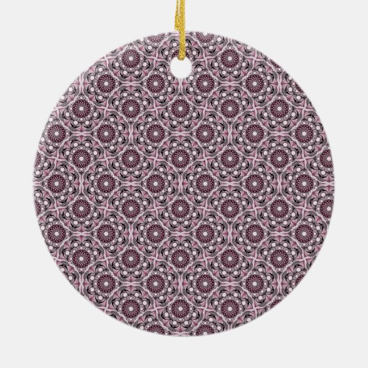 Aangepaste Naam Deco Dusky Roos Cherry Blossom Man Keramisch Ornament (Achterkant)