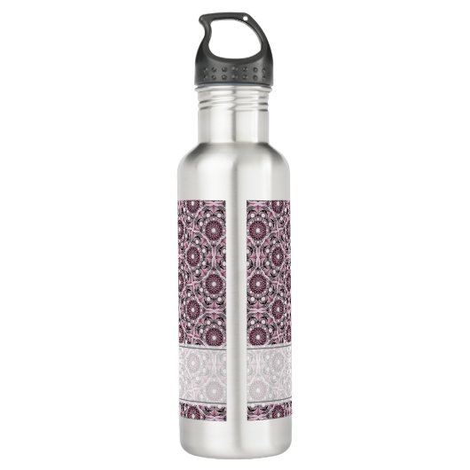 Aangepaste Naam Deco Dusky Roos Cherry Blossom Man Waterfles (Achterkant)