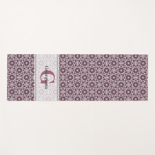 Aangepaste Naam Deco Dusky Roos Cherry Blossom Man Yogamat (Voorkant (horizontaal))