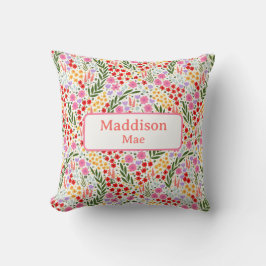 Aangepaste Naam Decor Kleurrijke Bloemen Kwekerij  Kussen