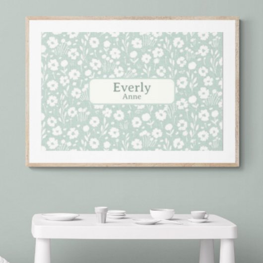  aangepaste naam Decor Nursery Girls Room Poster