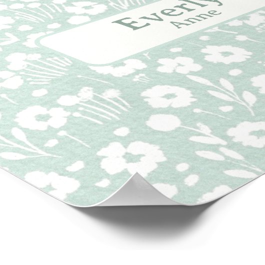  aangepaste naam Decor Nursery Girls Room Poster (Hoek)