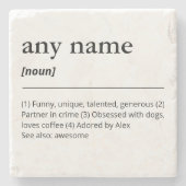 Aangepaste naam definitie beste vriend cadeau stenen onderzetter (Voorkant)