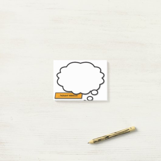 Aangepaste naam Denk Bubbel Pret Comic Book Post-it® Notes (Op bureau)