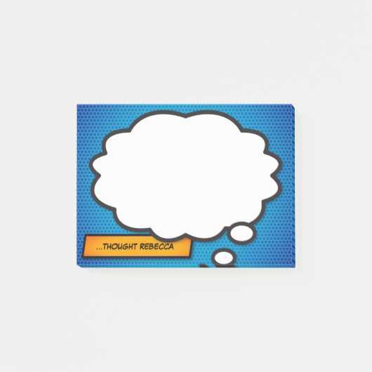 Aangepaste naam Denk Bubbel Pret Comic Book Post-it® Notes (Voorkant)