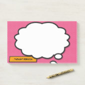 Aangepaste naam Denk bubbel Pret Retro stripboek Post-it® Notes (Op bureau)
