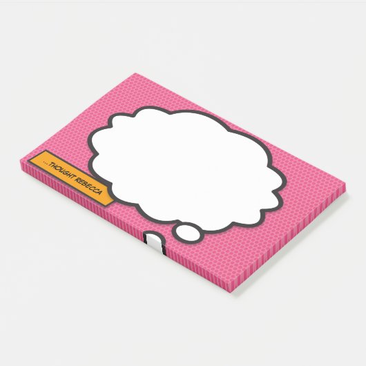Aangepaste naam Denk Bubble Leuk Retro Stripboek Post-it® Notes (Schuin)